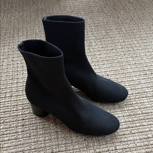 Vince Black Textured Ankle Booties